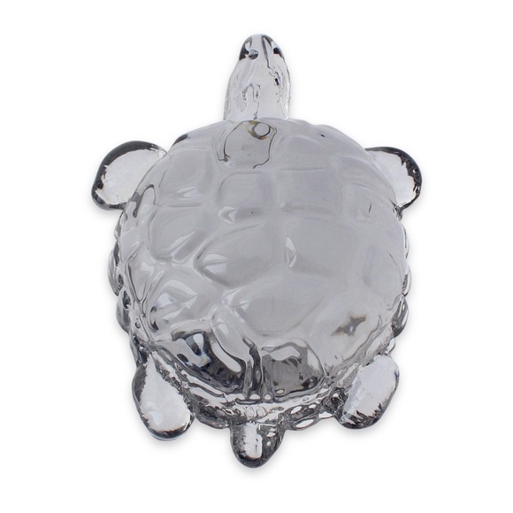 Vintage Gray Smoke Glass Turtle / Tortoise Figurine Realistic Statuette - Picture 2 of 4